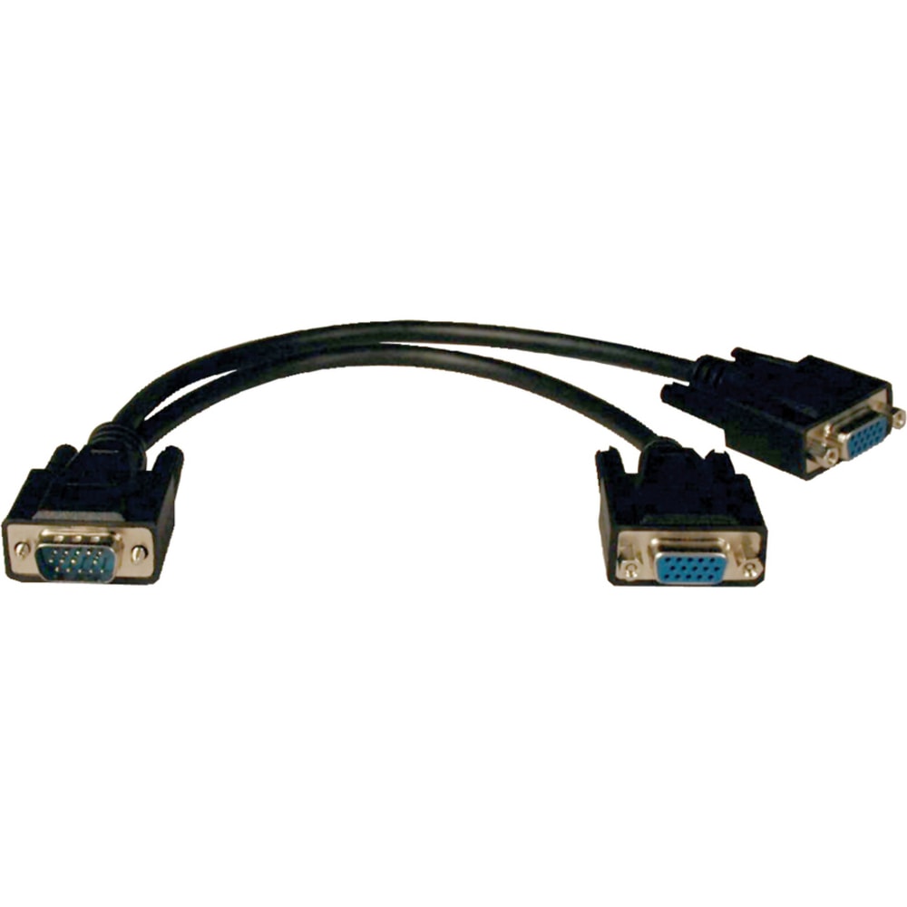 Tripp Lite by Eaton VGA Monitor Y Splitter Cable (HD15 M/2xF) 1 ft. (0.31 m) - HD-15 Female - HD-15 Male - 12in