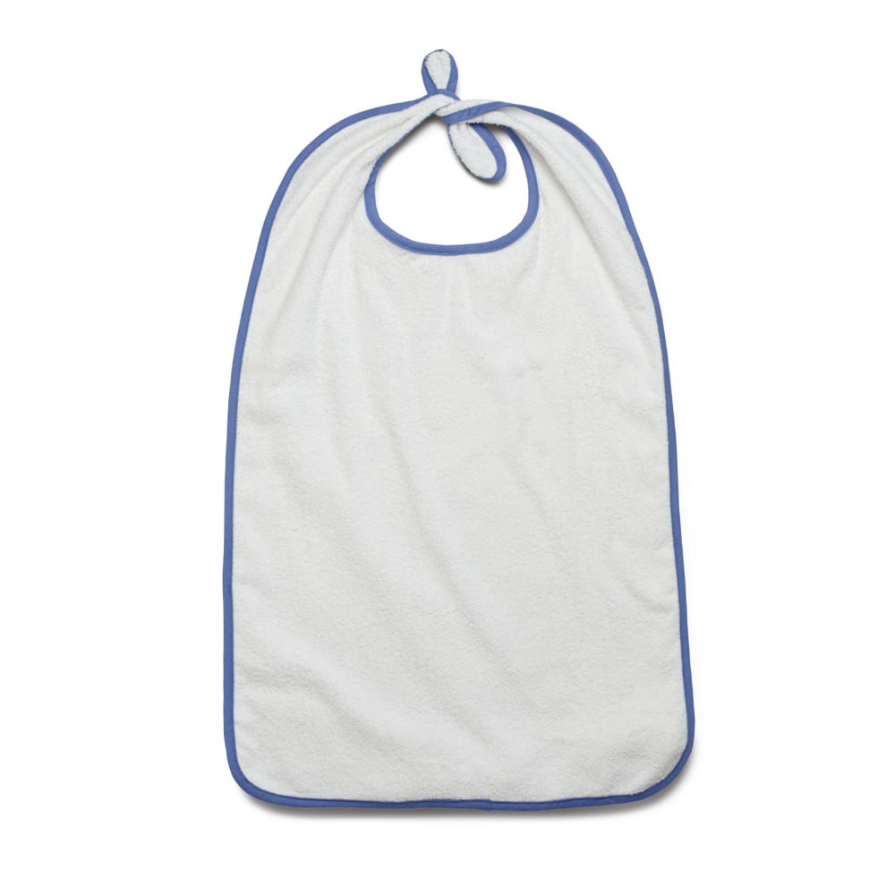 Medline EZ-Tie Terry Clothing Protectors, 21in x 38in, White, Pack Of 12