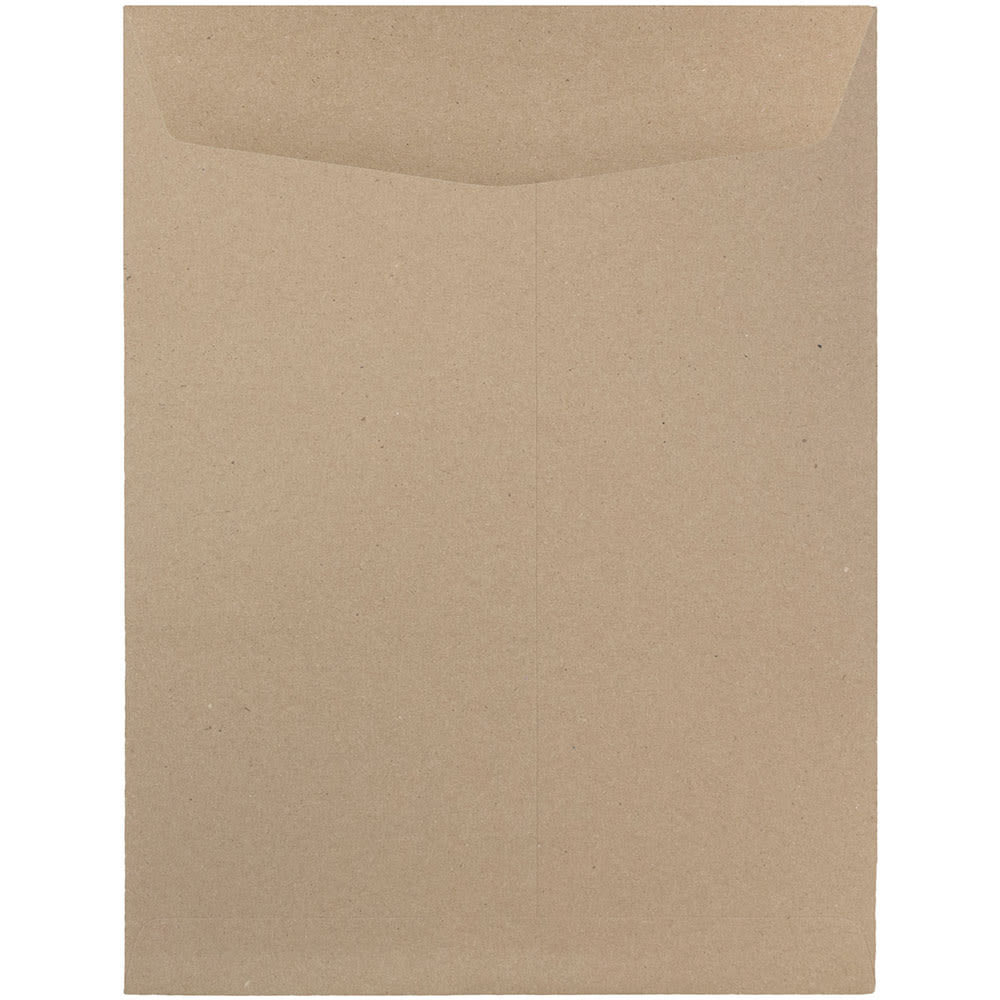 JAM Paper Open-End 9in x 12in Manila Catalog Envelopes, Gummed Seal, 100% Recycled, Brown Kraft, Pack Of 10