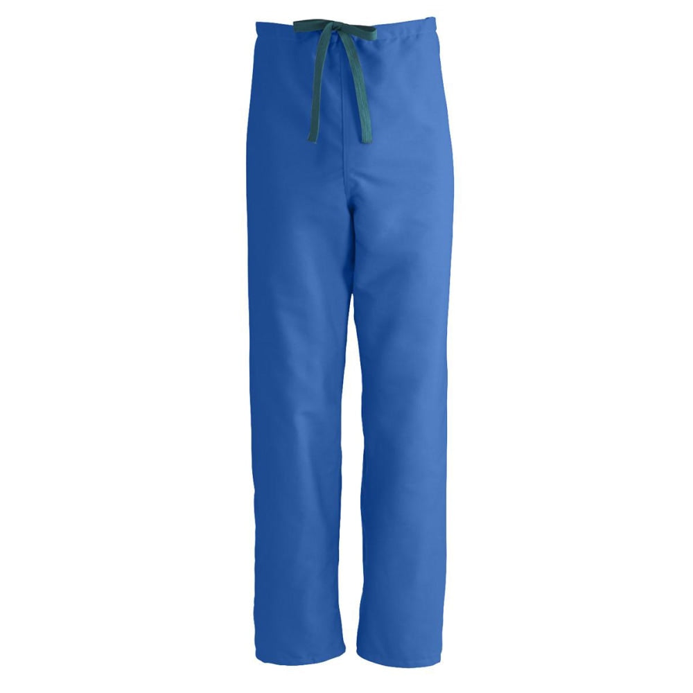 Medline ComfortEase Unisex Reversible Drawstring Pants, X-Large, Royal Blue