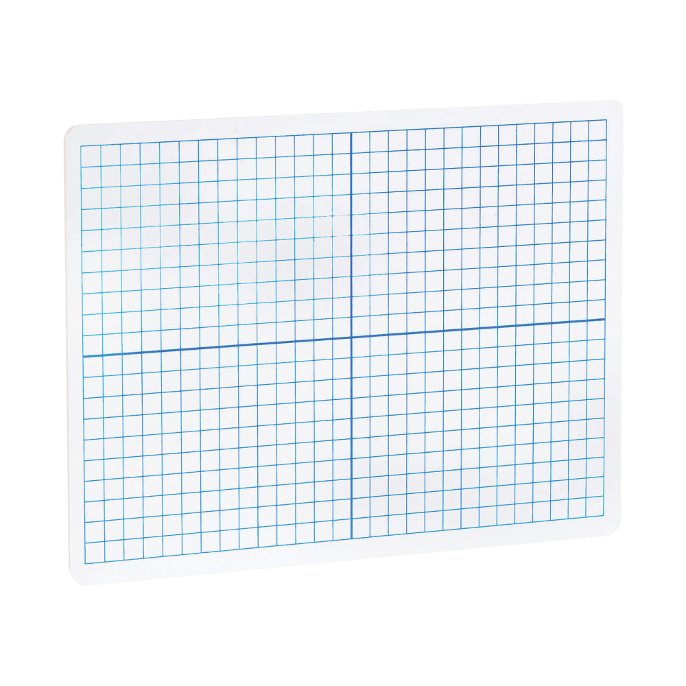 Flipside XY Axis/Plain Dry-Erase Graph Boards, 9in x 12in x 1/8in, White/Blue, Pack Of 12