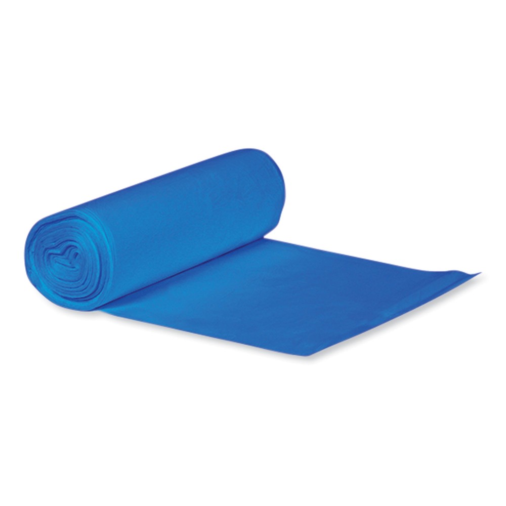 Heritage Eco Blend Max Can Liners, 33 gal, 0.8 mil, 33in x 39in, Blue, 25 Bags/Roll, 8 Rolls/Carton