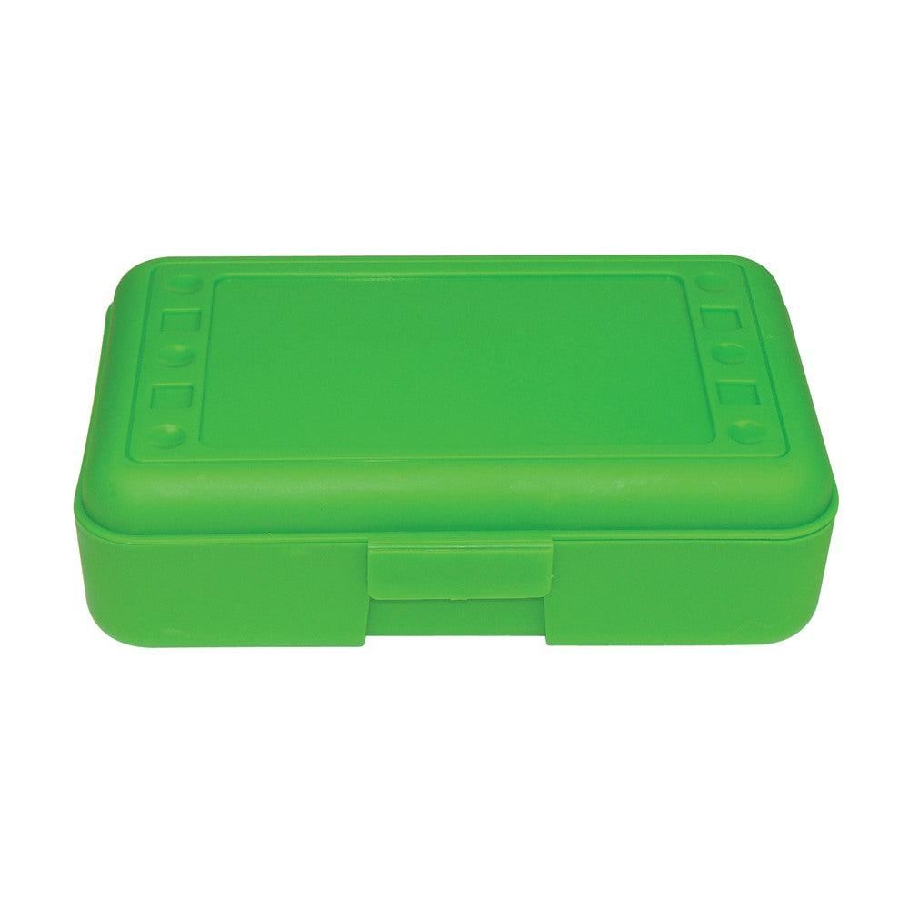 Romanoff Products Pencil Boxes, 8 1/2inH x 5 1/2inW x 2 1/2inD, Lime Opaque, Pack Of 12