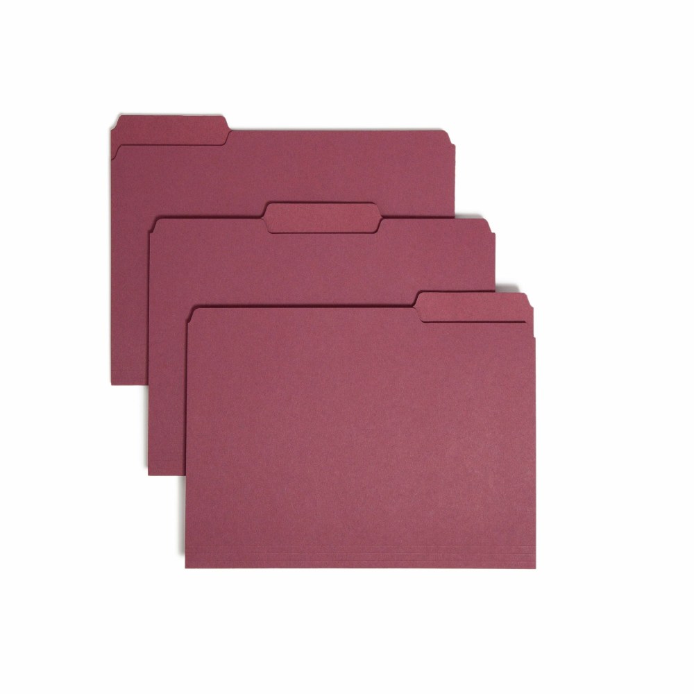Smead 1/3 Tab Cut Letter Recycled Top Tab File Folder, Box of 100 - 10275