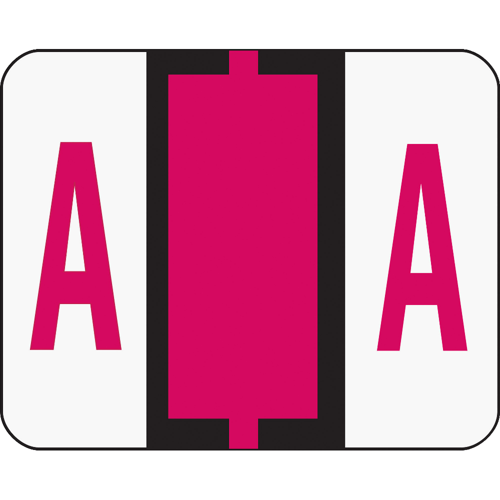 Smead BCCR Bar-Style Permanent Alphabetical Labels, A, Red, Roll Of 500