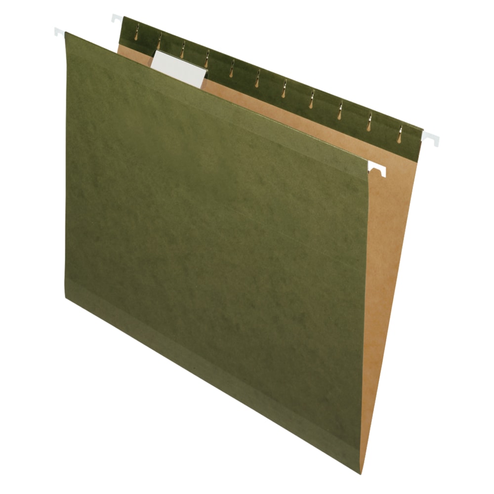 Office Depot Brand Reinforced Hanging File Folders, 8 1/2in x 11in, Letter Size, Standard Green, Pack Of 6 Folders