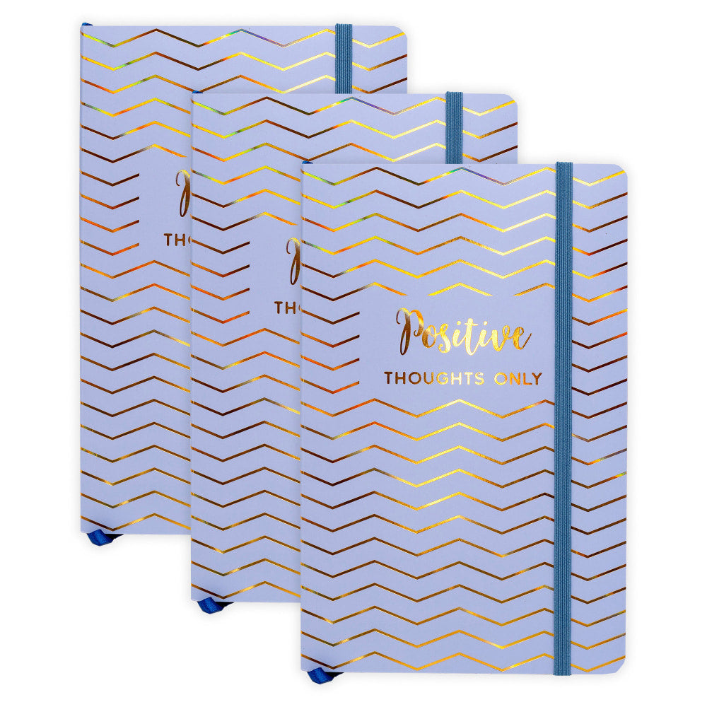 Pukka Pads Haze Journal, 8.2in x 5.11in, College Ruled, 192 Pages, Blue, Pack Of 3