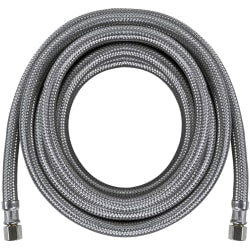 Certified Appliance Accessories Braided Stainless Steel Ice Maker Connector - 15 ft - Silver, Stainless Steel - IM180SS