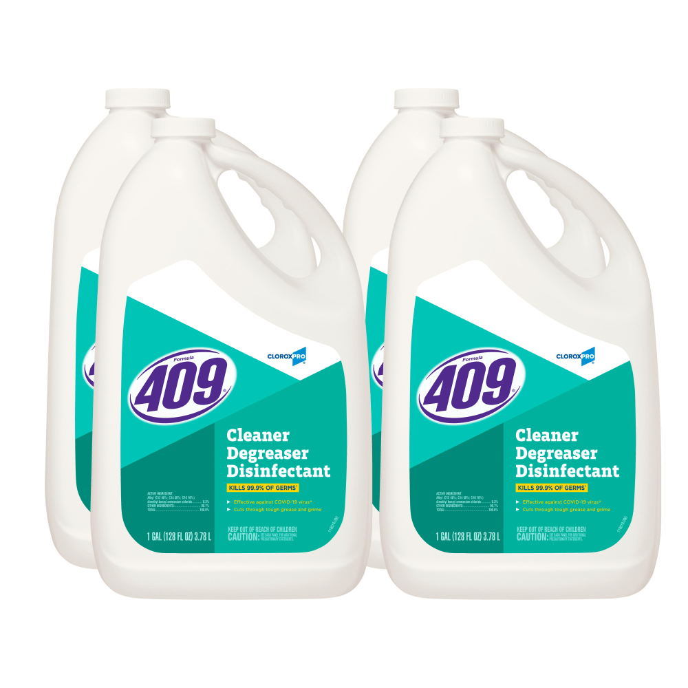 Clorox 409 Cleaner Degreaser Disinfectant, 128-Oz Refill Bottle, Case Of 4