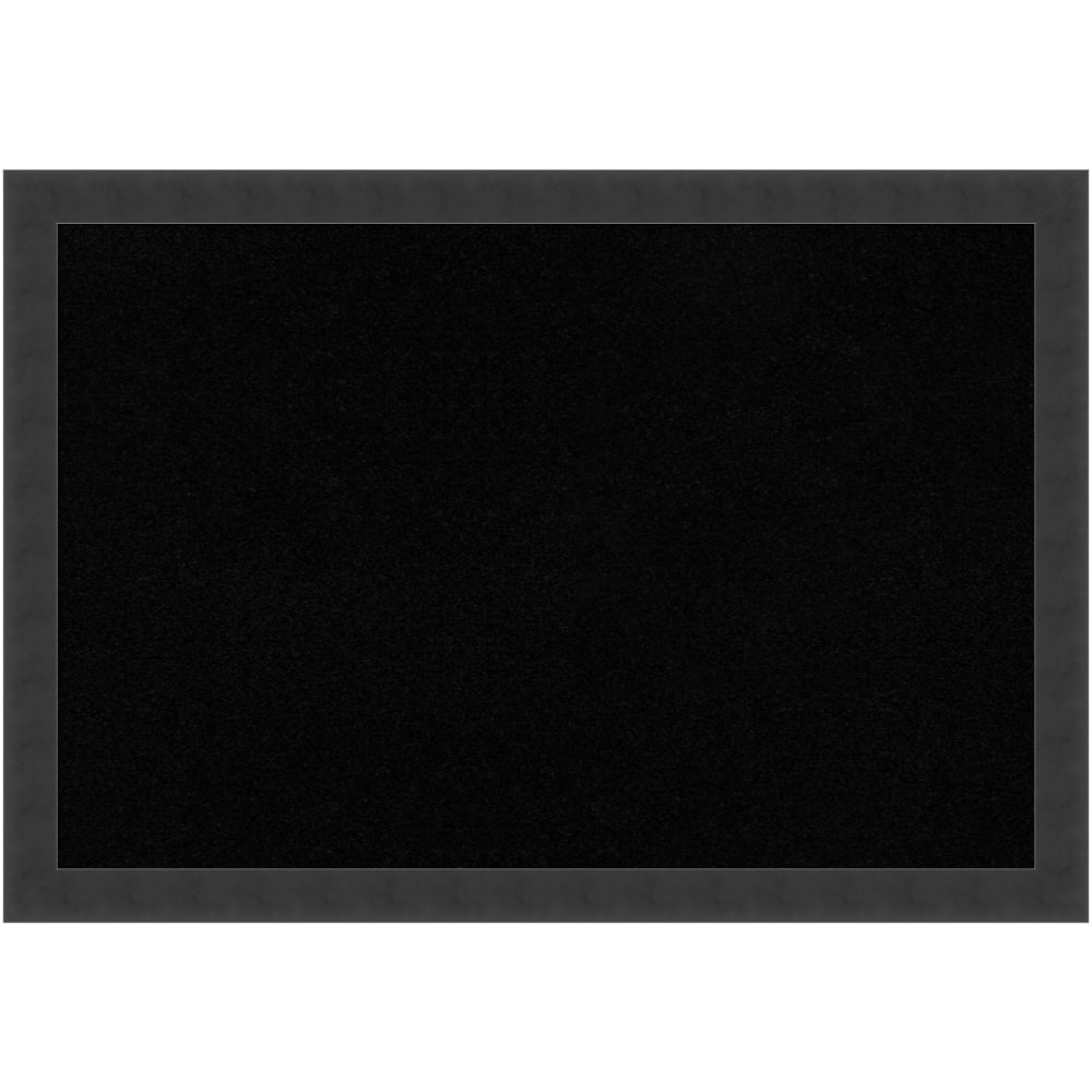 Amanti Art Mezzanotte Non-Magnetic Cork Bulletin Board, 26in x 18in, Black Wood Frame
