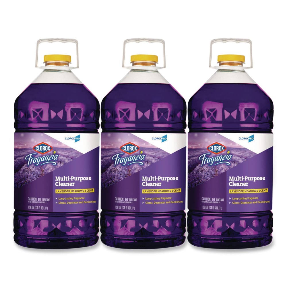Clorox CloroxPro Fraganzia Multi-Purpose Cleaner Concentrate, Lavender Meadows Scent, 175 oz Bottle, 3/Carton