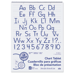 Pacon Chart Tablet, 24in x 32in, 1 1/2in Ruled, 25 Sheets