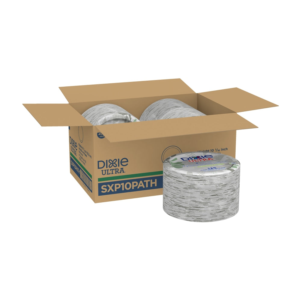 Dixie Ultra 10-1/16in Heavy-Weight Paper Plates, Pathways Design, 500 Count (125 Plates Per Pack, 4 Packs Per Case)