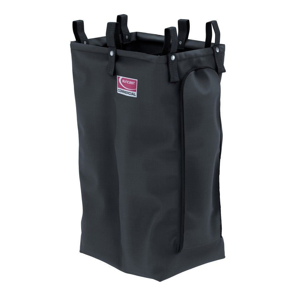 Suncast Commercial Divided Housekeeping Bag, 29-15/16inH x 15-1/4inW x 12-1/16inD, Black