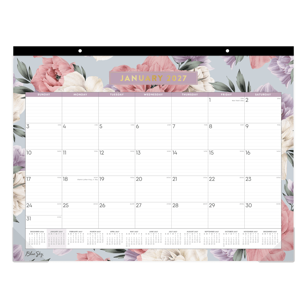 2027 Blue Sky Tula Monthly Desk Pad Planning Calendar, 22x17, 0%, Tula Theme, Jan-Dec, RY27