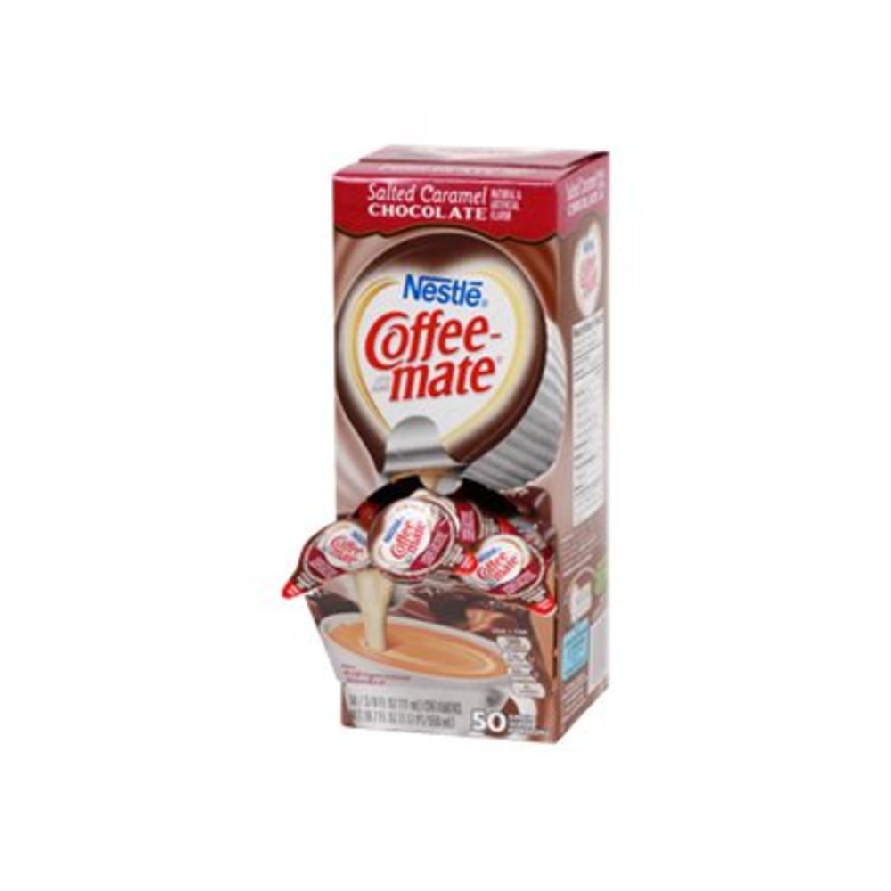 Nestle Coffee-mate Liquid Creamer, Salted Caramel Chocolate Flavor, 0.38 Oz Single Serve, 50/Pack