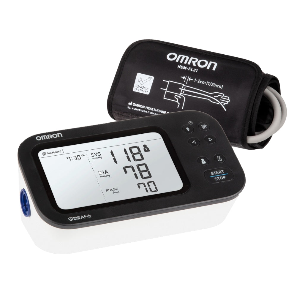 Omron 7 Series Upper Arm Blood Pressure Monitor and Cuff with Bluetooth & Wide-Screen LCD Display, 9-In. to 7-In., BP7360