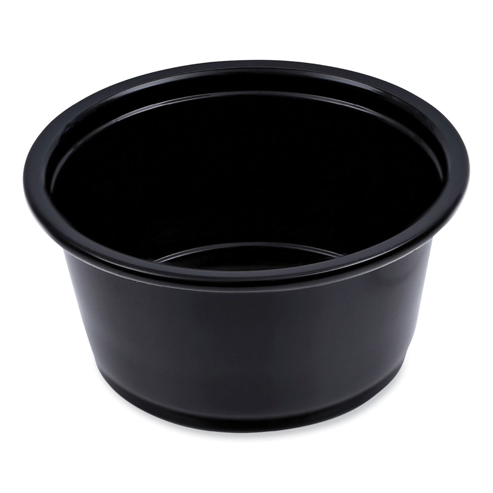 Boardwalk Souffle/Portion Cups, 2 Oz, Black, 125 Cups Per Sleeve, Carton Of 20 Sleeves