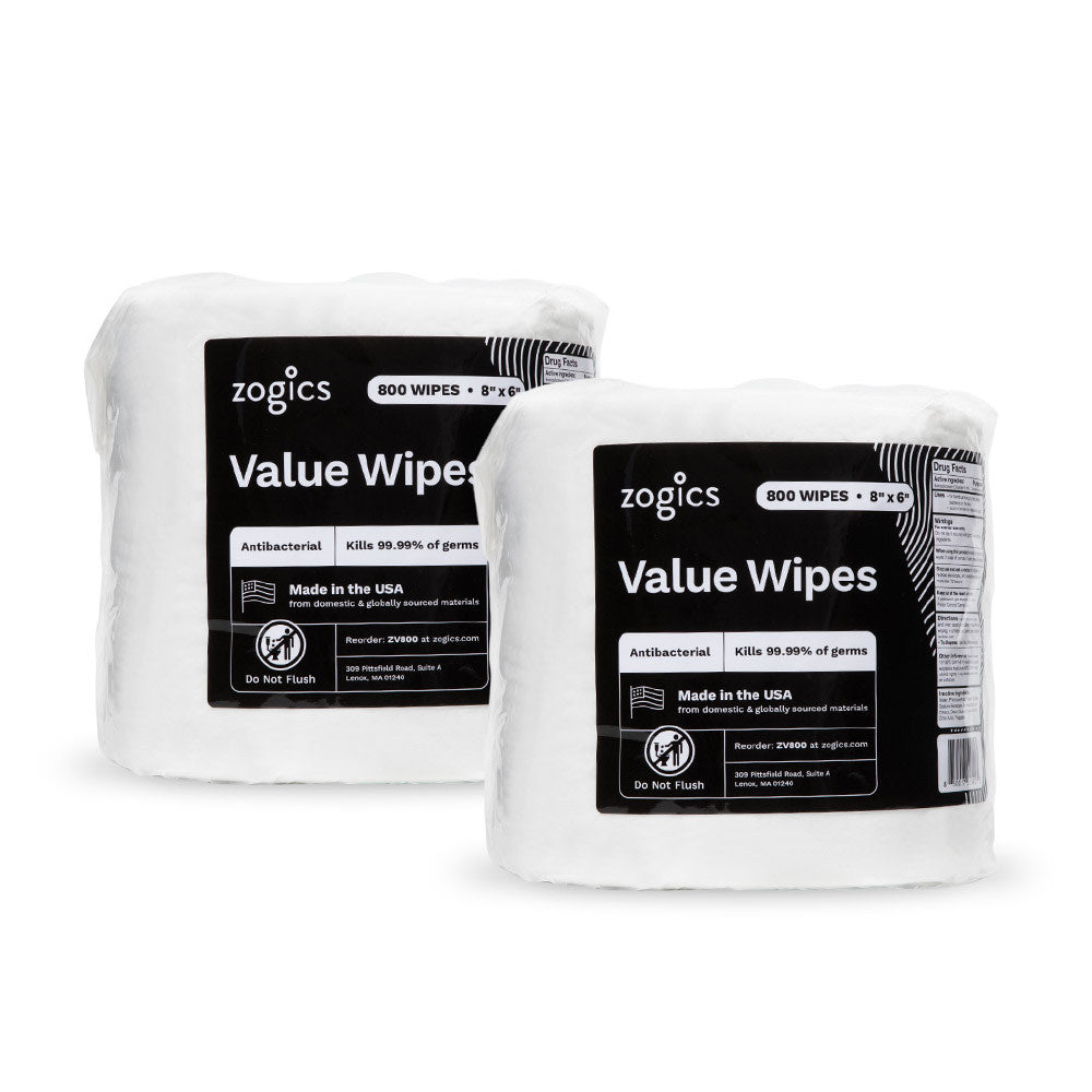 Zogics Antibacterial Value Wipes, White, Total Qty 1,600