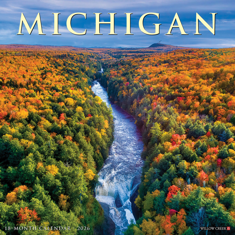 2026 Willow Creek Press Scenic Monthly Wall Calendar, 12in x 12in, Michigan, January To December, 51917