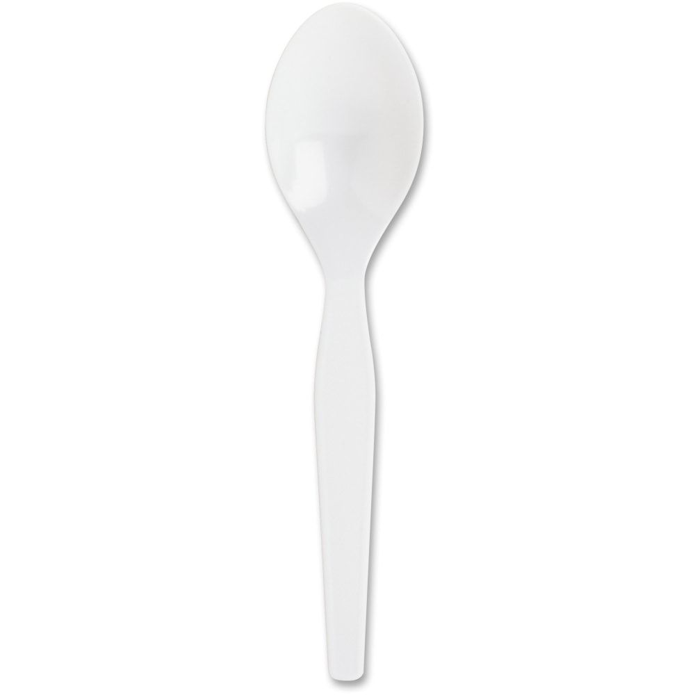 Genuine Joe Heavyweight Disposable Spoons - 1 Piece(s) - Spoon - 1 x Spoon - Disposable - White - 1000/Carton