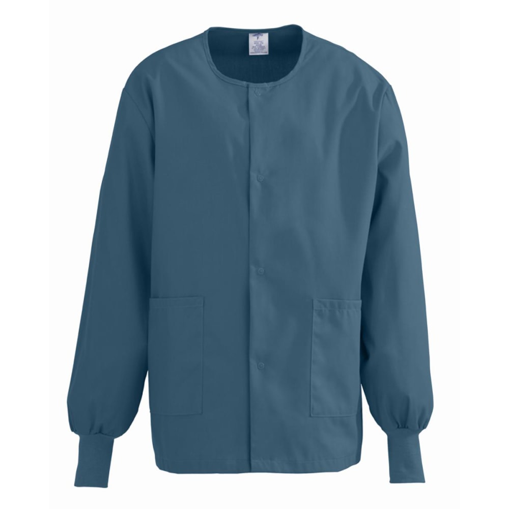 Medline ComfortEase Unisex Warm-Up Scrub Jacket, 4X, Caribbean Blue