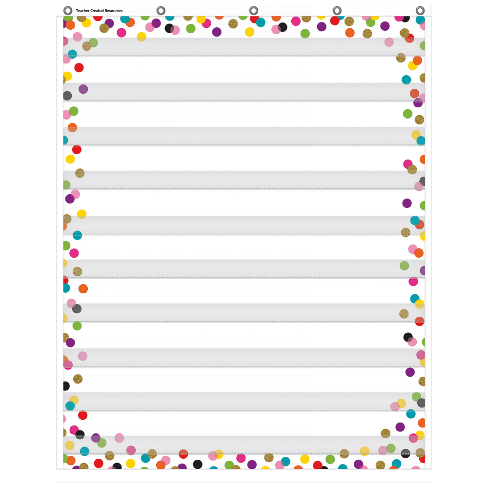 Teacher Created Resources 10 Pocket Chart, 34in x 44in, Confetti
