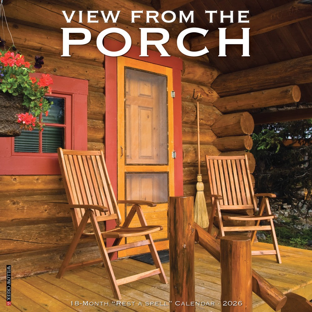 2026 Willow Creek Press Scenic Monthly Wall Calendar, 12in x 12in, Porch View, January To December, 52457