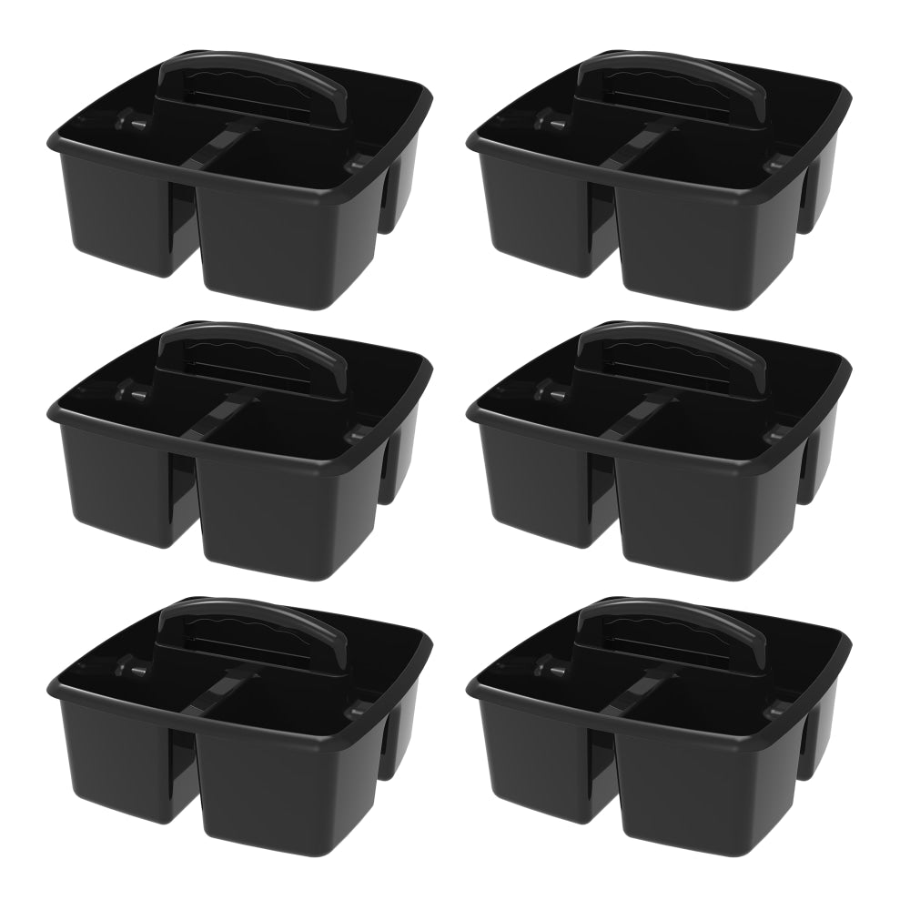 Storex Large Caddies, 6-3/8inH x 11inW x 13inD, Black, Pack Of 6 Caddies