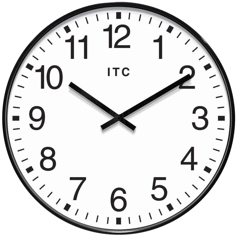 Infinity Instruments Round Wall Clock, 19 15/16in, Black/White
