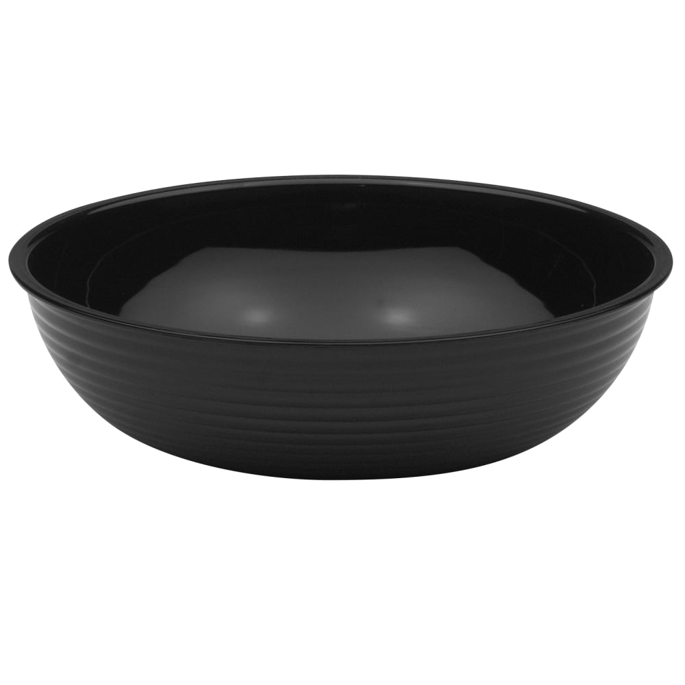 Cambro Camwear Round Ribbed Bowls, 15in, Black, Set Of 4 Bowls
