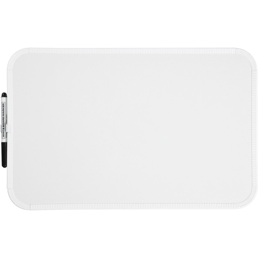 Sparco Mini Melamine Dry-Erase Whiteboard, 17in x 11in, White Finish Frame