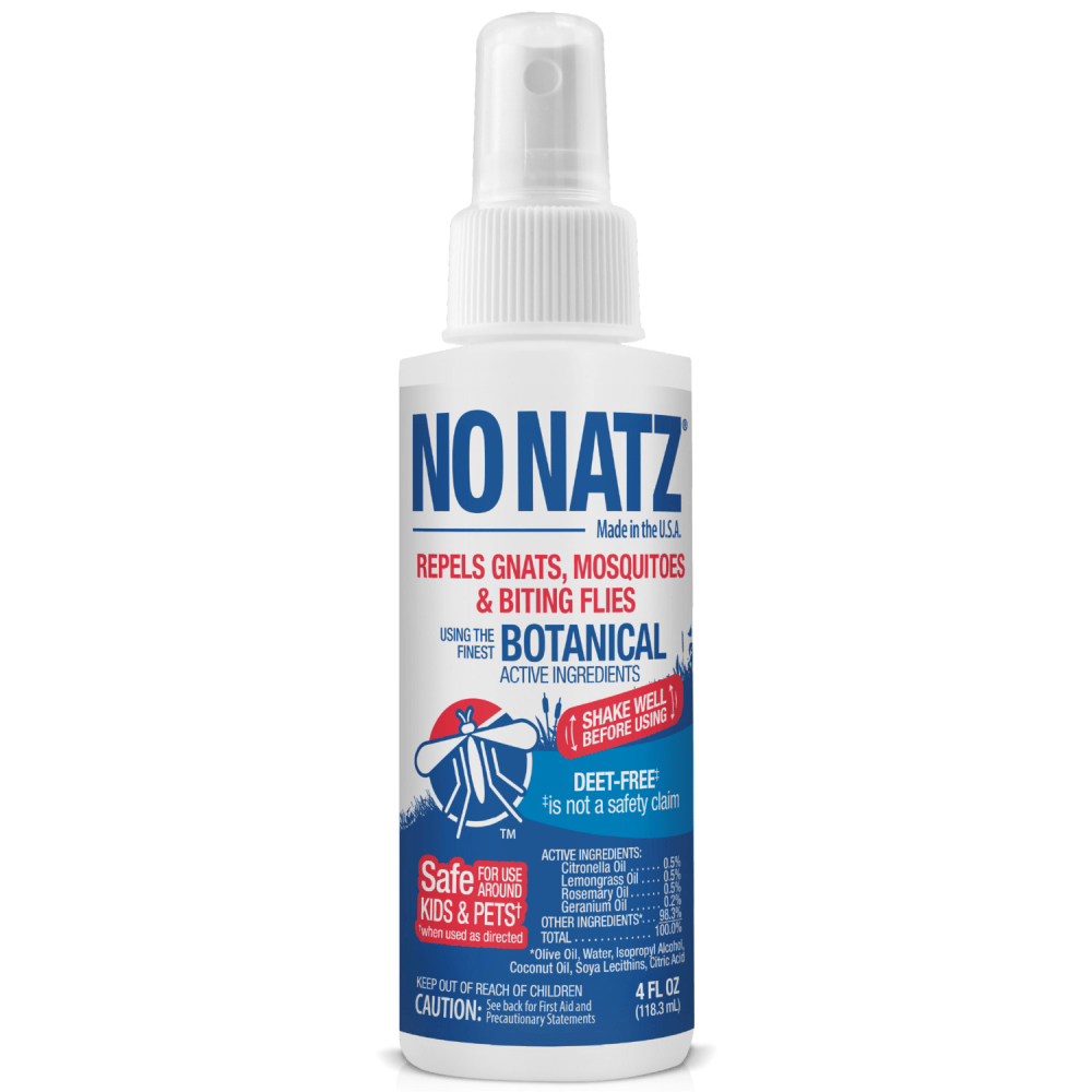 No Natz Botanical Insect Repellent, DEET-Free, Fresh Scent, 4 Oz Spray Bottle