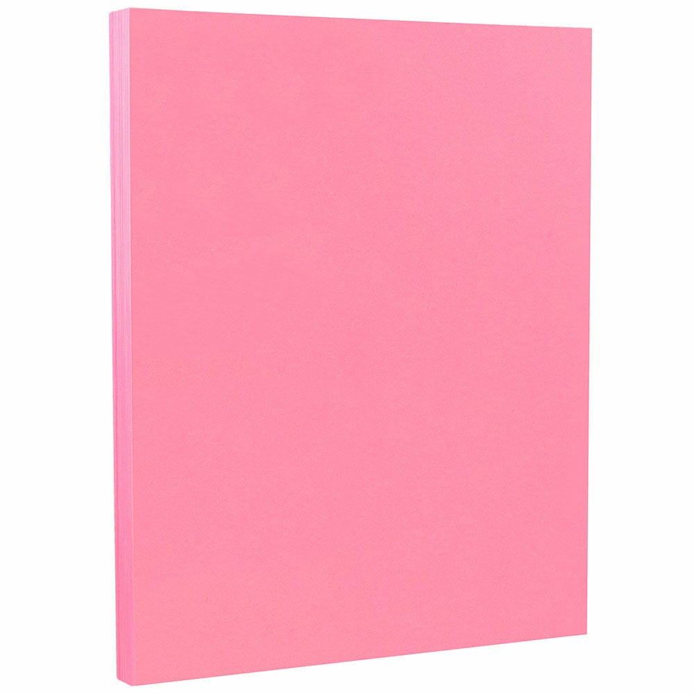 JAM Paper Card Stock, Ultra Pink, Letter (8.5in x 11in), 65 Lb, Pack Of 100