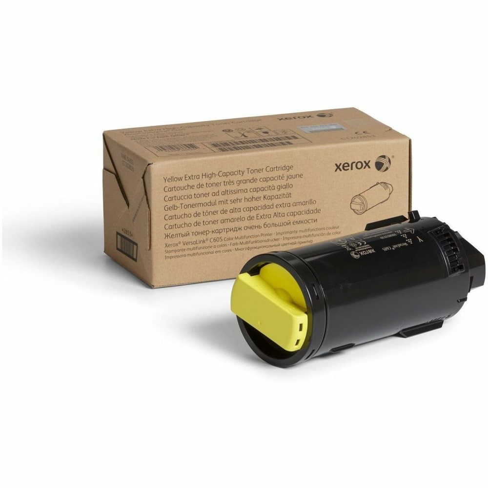 Xerox C605 Yellow Extra-High Yield Toner Cartridge, 106R03930