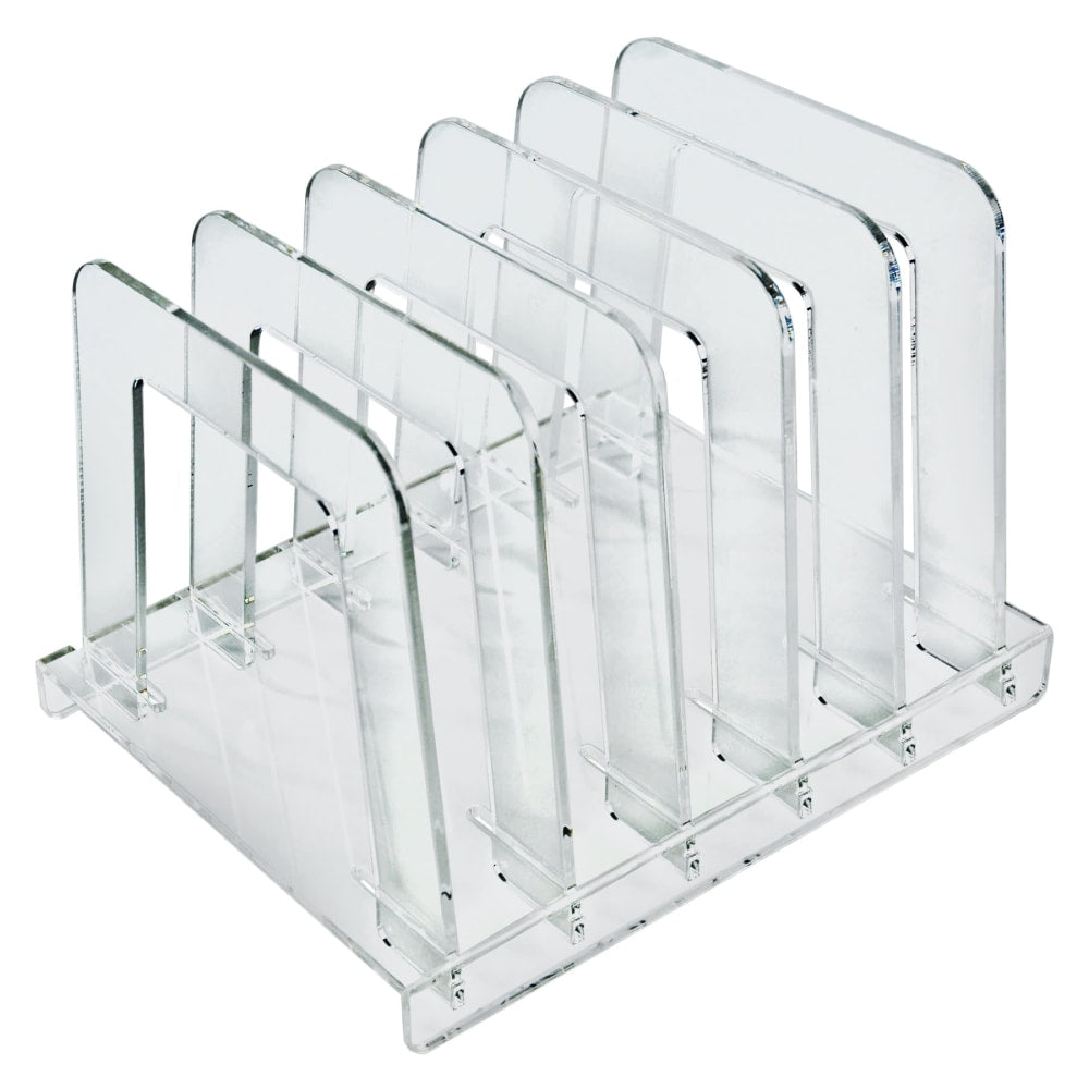 Azar Displays File Sorting Desk Organizer, 7-1/4inH x 8inW x 9-1/2inD, Clear