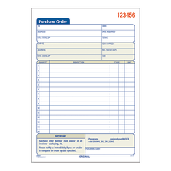 Adams Carbonless Purchase Order Book, 5 9/16in x 8 7/16in, 3-Part, 50 Set Pad