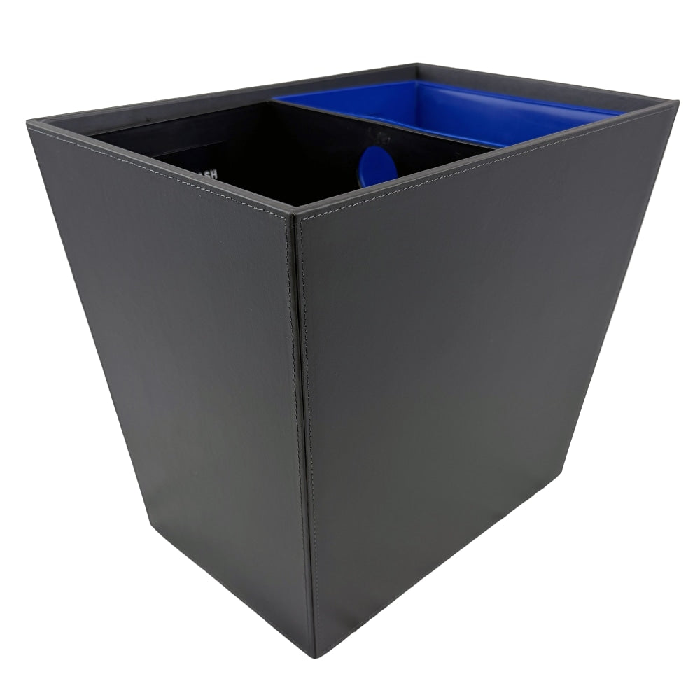 Hospitality Source Large Waste/Recycle Bins, 22.5 Quarts, Dark Gray, Set Of 6 Bins