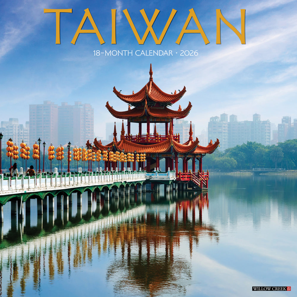 2026 Willow Creek Press Scenic Monthly Wall Calendar, 12in x 12in, Taiwan, January To December, 56172