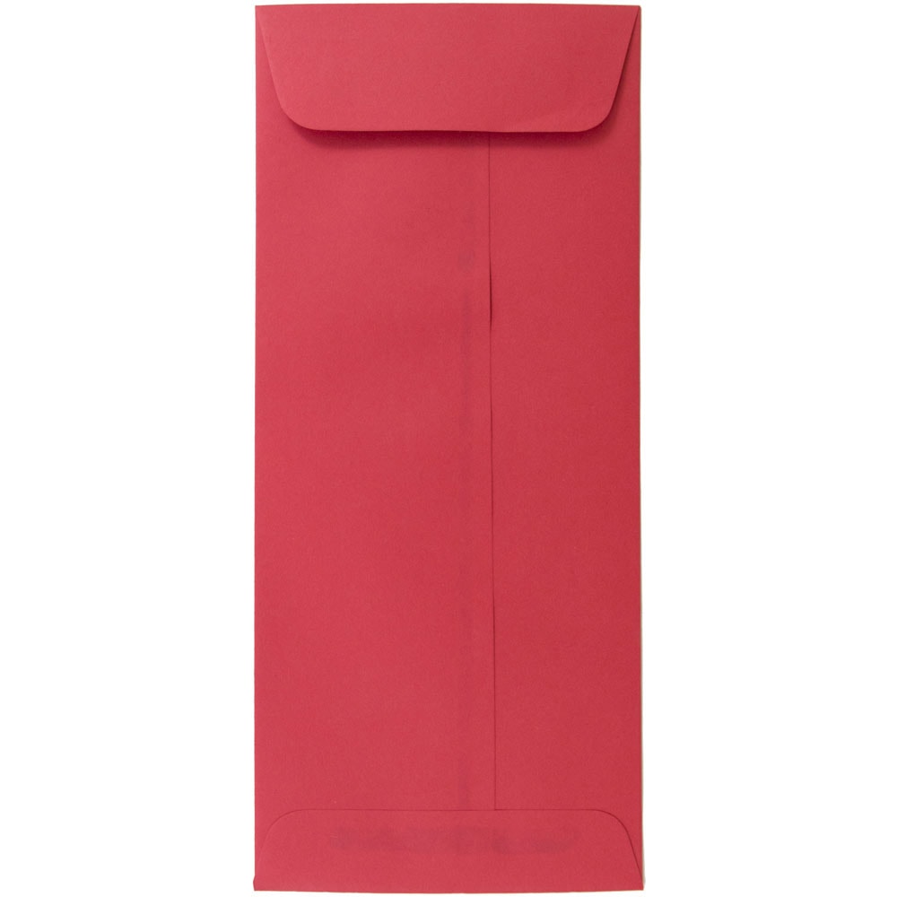 JAM Paper #10 Policy Envelopes, Gummed Seal, 30% Recycled, Red, Pack Of 25