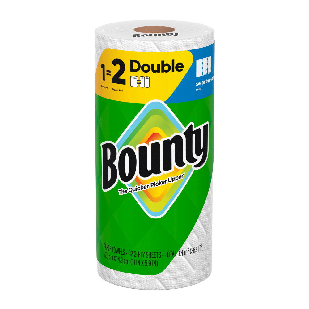 Bounty 2-Ply Paper Towels Select-A-Size Double Rolls, 24 Rolls Total/82 Sheets Per Roll, White