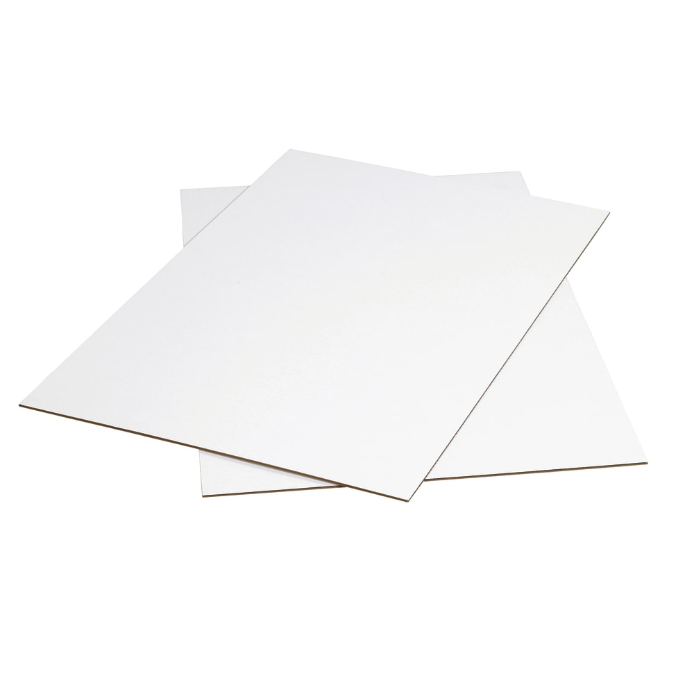 Partners Brand Material Kraft Corrugated Sheets, 24in x 36in, White, Pack Of 20
