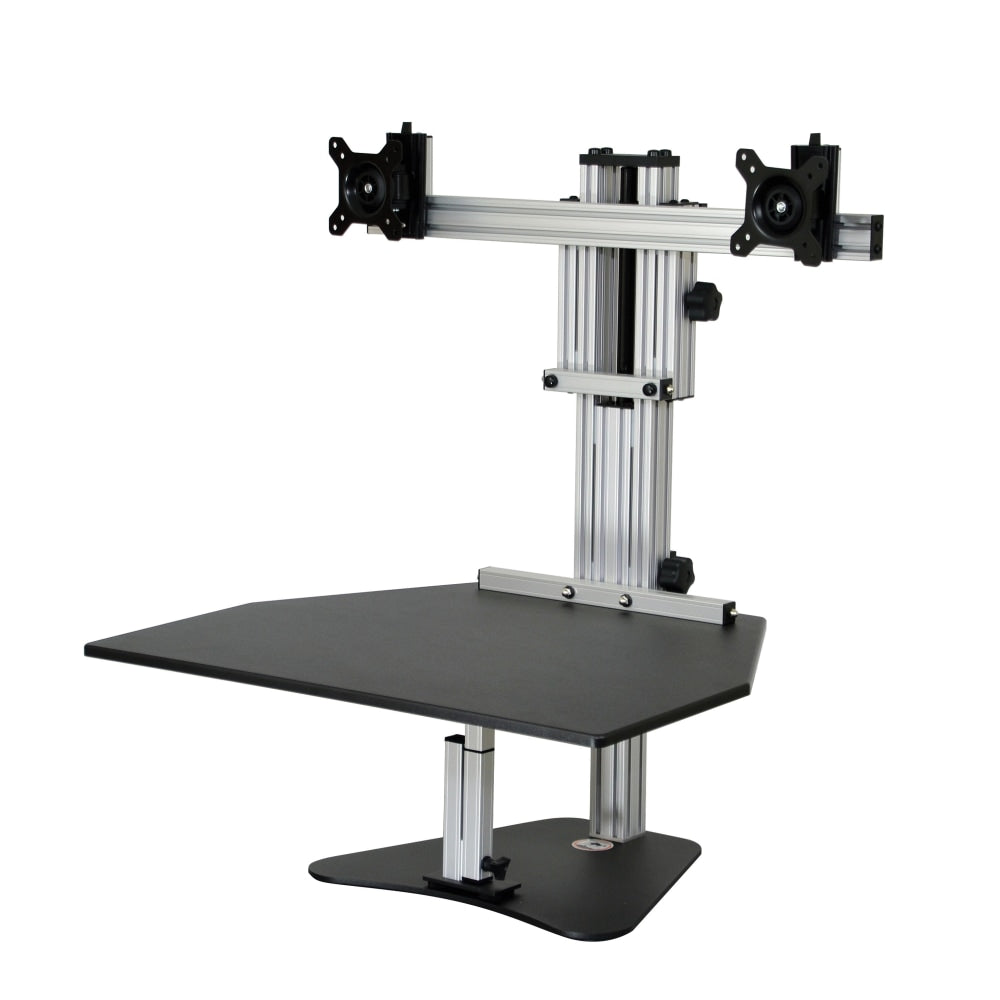 Ergo Desktop Kangaroo Elite Height-Adjustable Dual-Monitor Desk, Black