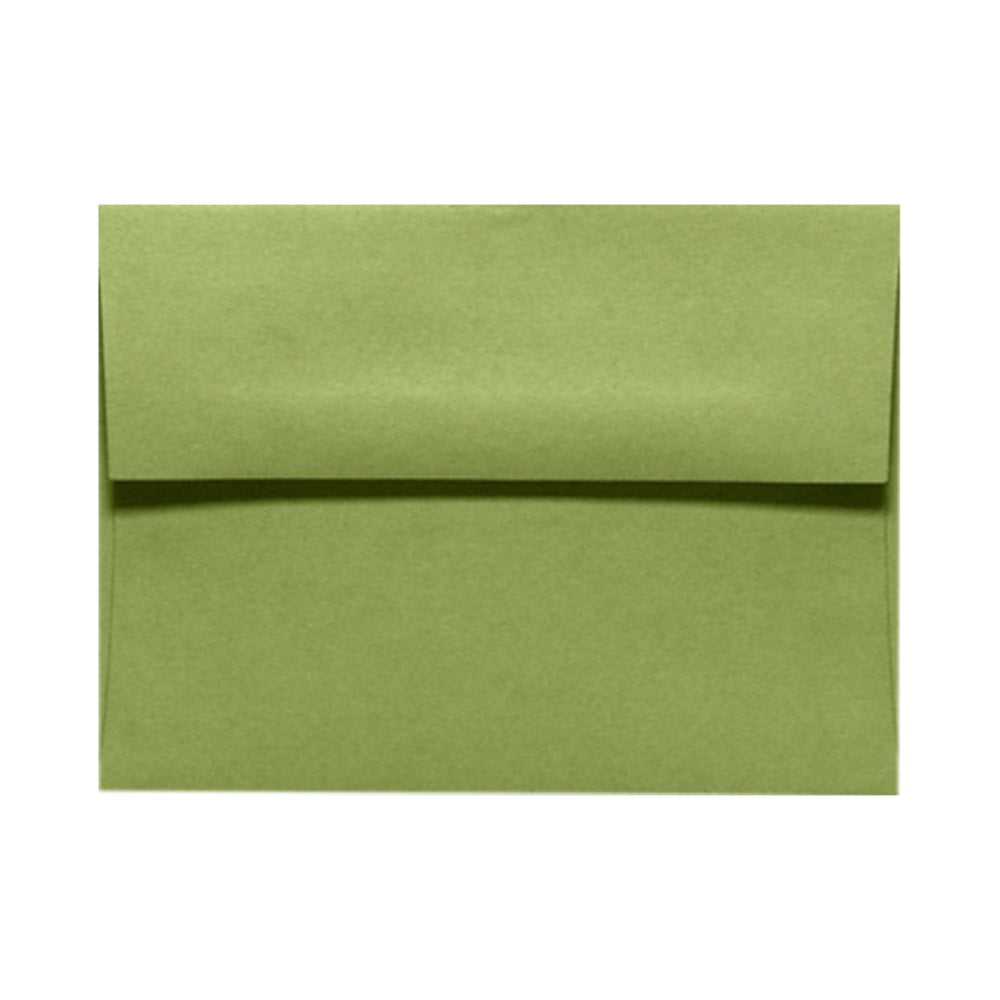 LUX Invitation Envelopes, A9, Gummed Seal, Avocado Green, Pack Of 50
