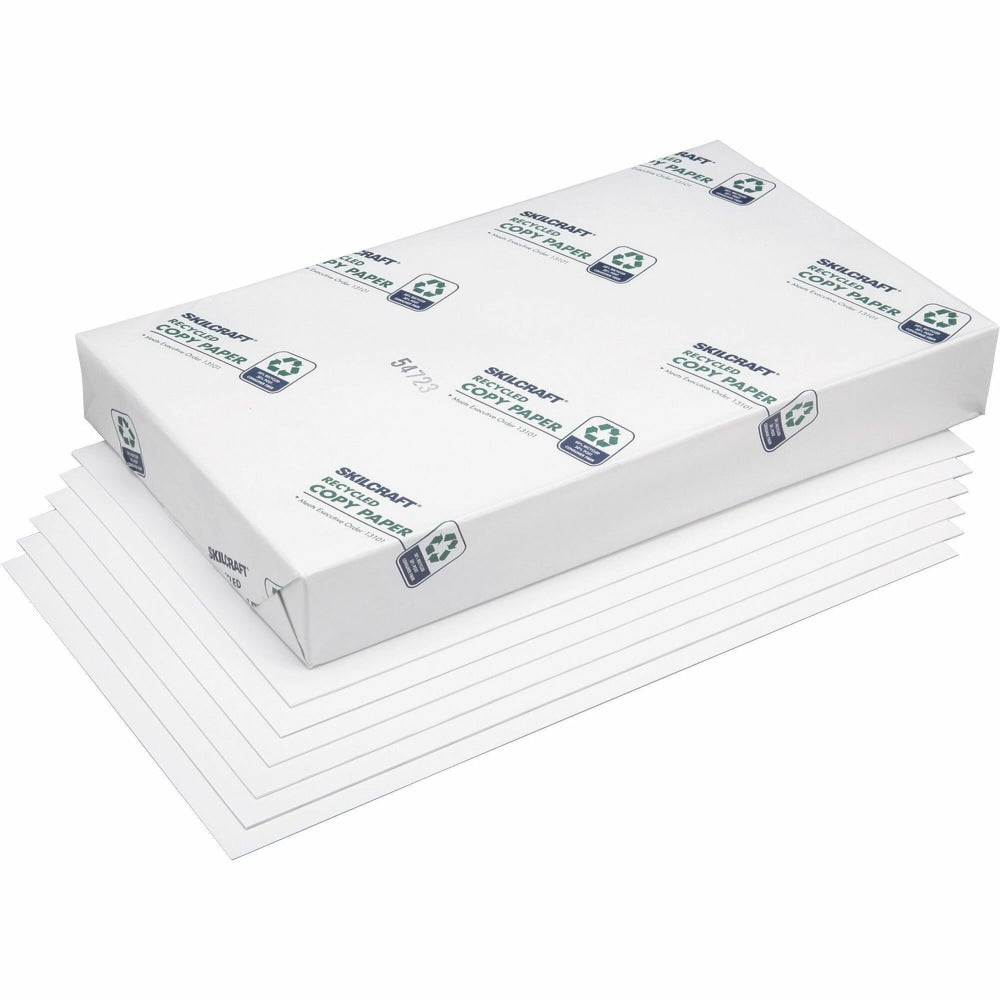 SKILCRAFT Xerographic Copy Paper, 5 Reams, White, Ledger (11inx17in), 2500 Sheets Per Case, 20 Lb, 50% Recycled (AbilityOne 7530-01-085 5225) - 855225