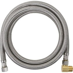 Certified Appliance Accessories Braided Stainless Steel Dishwasher Connector with MIP Elbow - 60in - Silver, Stainless Steel, Gold - DW60SSBL