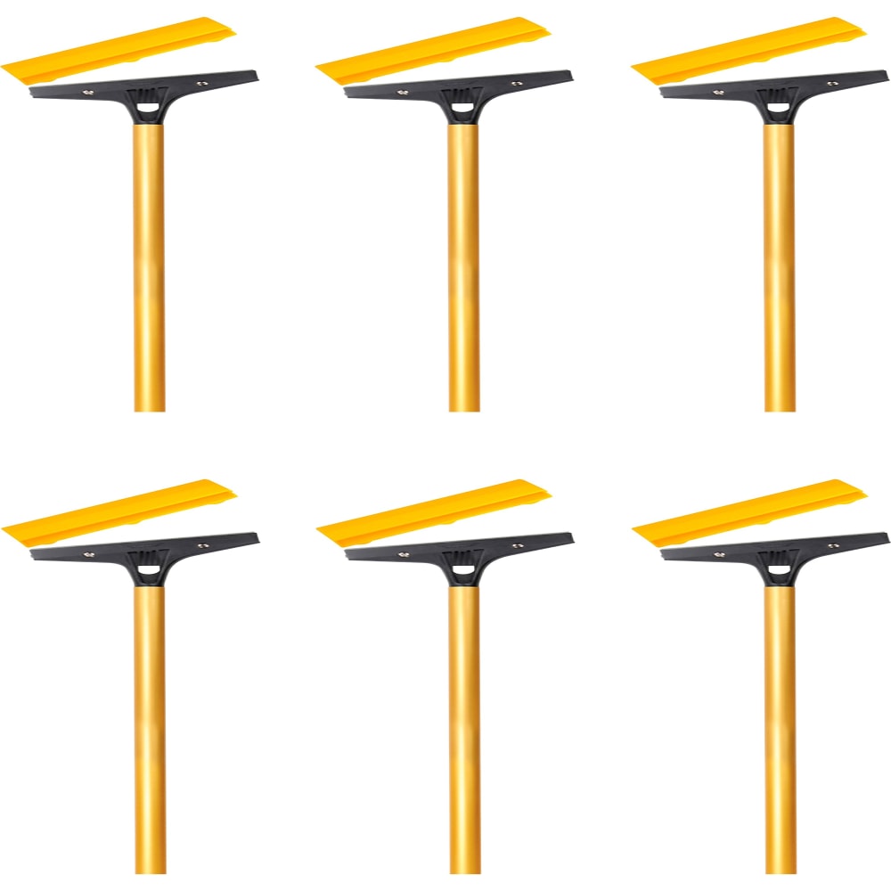 Ettore Heavy Duty Floor Scraper - 4in Carbon Steel Blade - 48in Anodized Aluminum Handle - Heavy Duty, Angled Head, Rubberized Grip - Gold - 6 / Carton