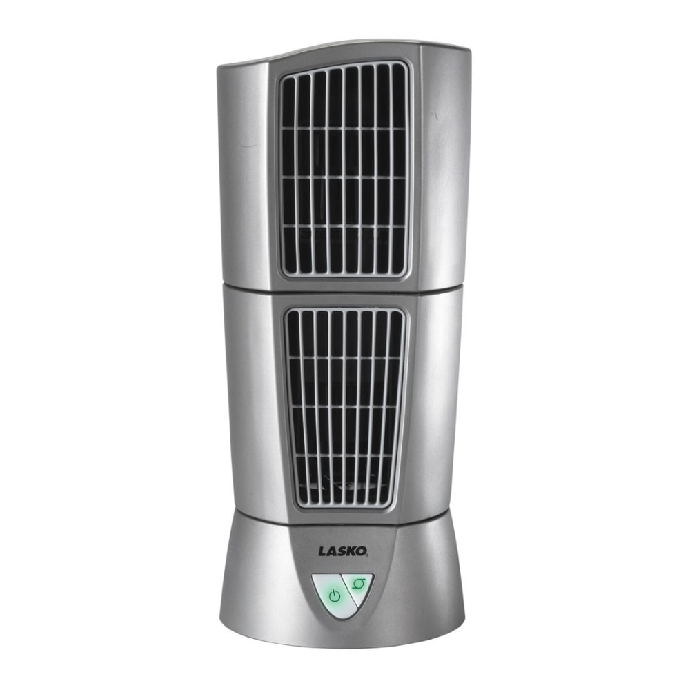 Lasko Wind Tower Fan, 152.4 mm Fan Diameter, 3 Speed, Oscillating, 14inH x 6inW x 6inD, Platinum