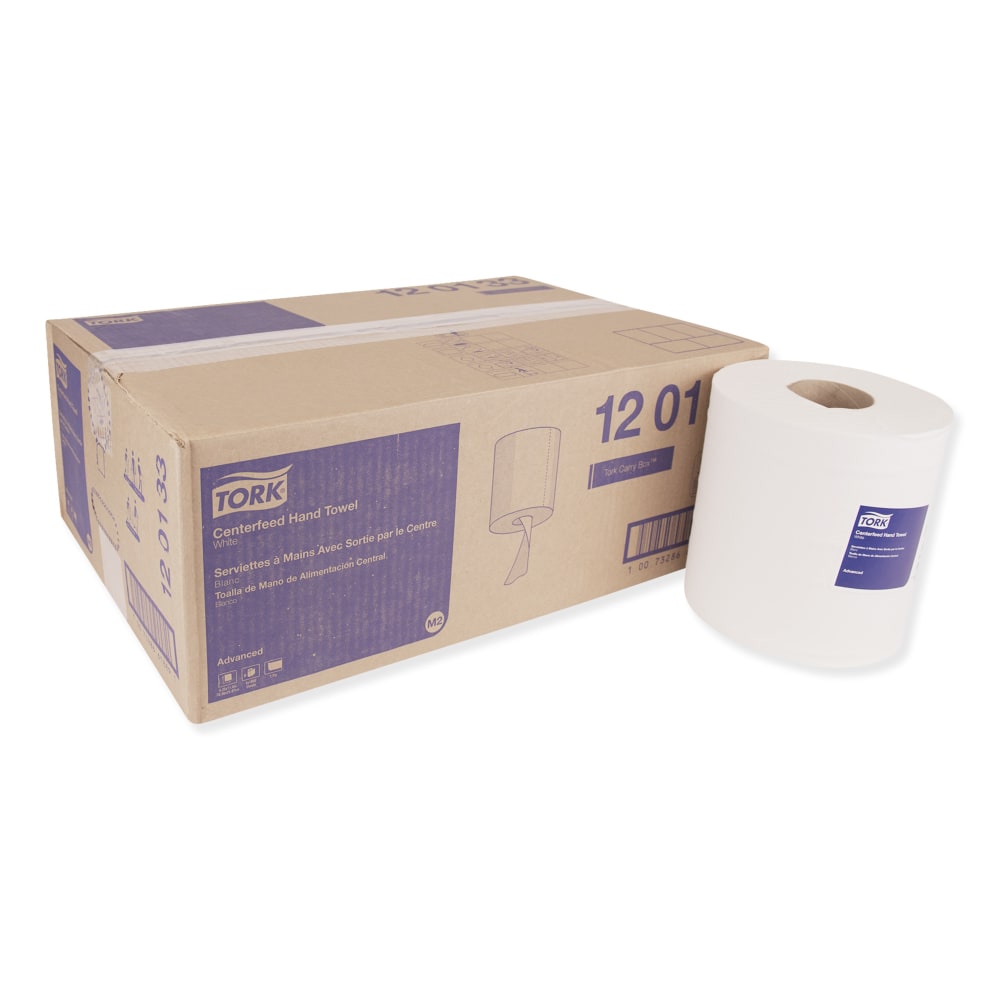 Tork Advanced Centerfeed Hand Towel, 1-Ply, 8.25 x 11.8, White, 1000/Roll, 6/Carton