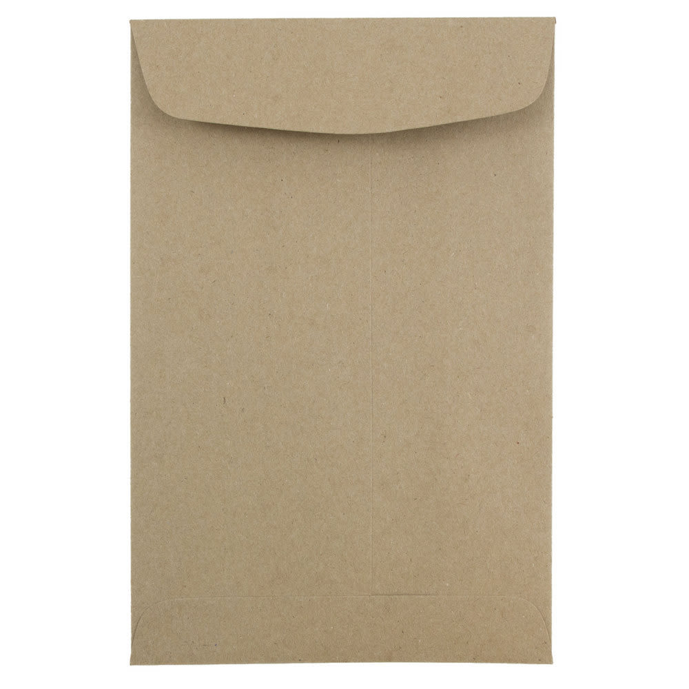 JAM Paper Open-End 6in x 9in Manila Catalog Envelopes, Gummed Closure 100% Recycled, Brown Kraft, Pack Of 10